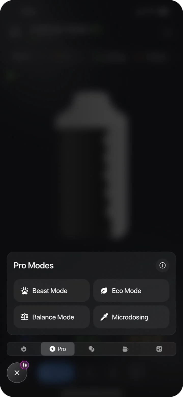 Pro Modes — in the app