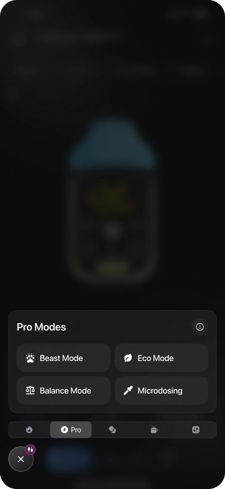 Pro Modes — in the app