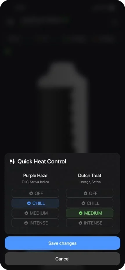 Quick Heat — in the app