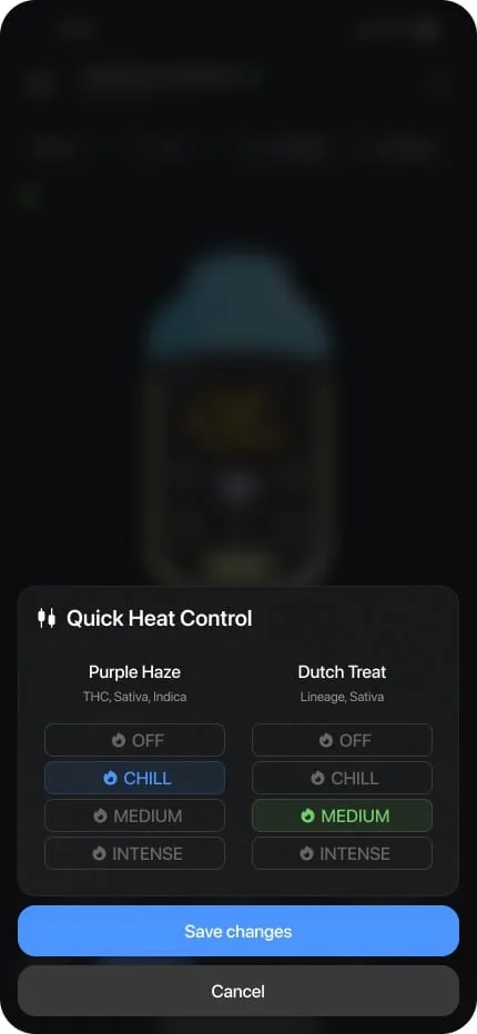 Quick Heat — in the app
